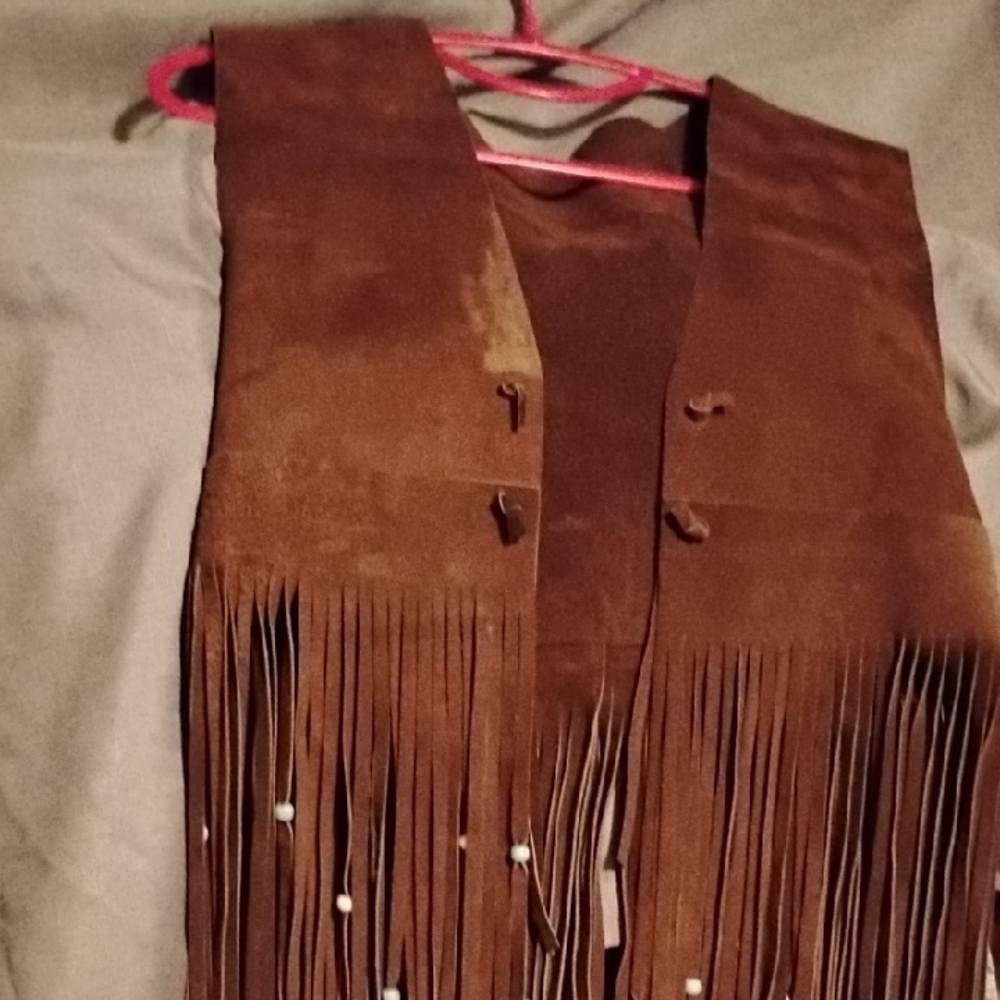 Bohemian Brown Suede Vest with Fringe